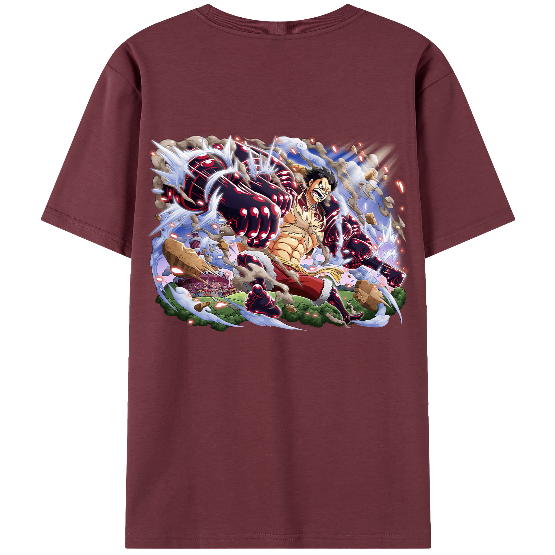ワンピース モンキー・D・ルフィ ONE PIECE Monkey D. Luffy 綿100％半袖Tシャツ（背面プリント）